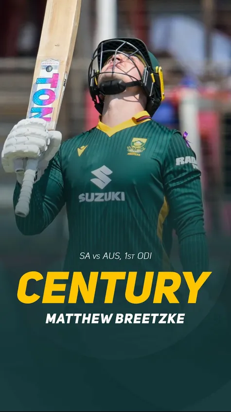 13 innings after his century on debut, Matthew Breetzke brings up ODI century No. 2 against Australia in Durban 💯