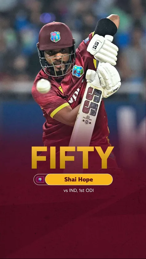 Skipper leading from the front. Yet another high quality innings from the West Indies captain. He brings up his 33rd half-century in ODIs. 