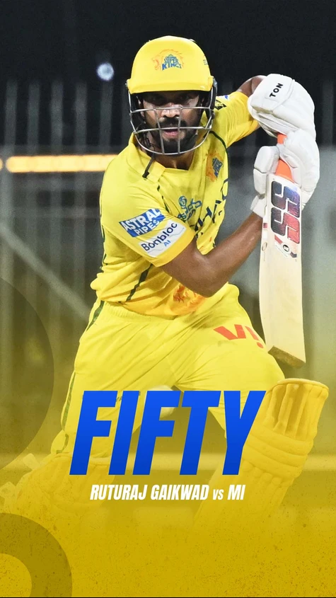Back to back fifties for Gaikwad, and this one comes against the rivals, Mumbai Indians! 