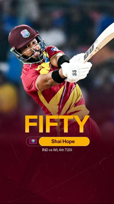 Another day, another Shai Hope special! 👏   He brings up his FIFTY with a SIX! 💥
