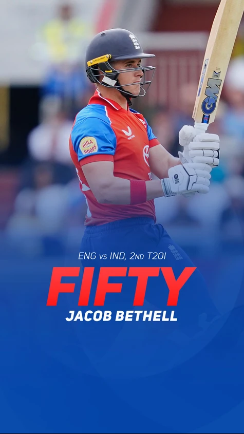 Bethell delivers a classy half-century! Calm early on, explosive when it mattered. 🔥