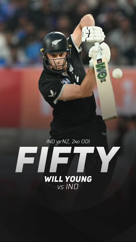 Young brings up a well-deserved fifty off 68 balls—his 11th in ODIs!