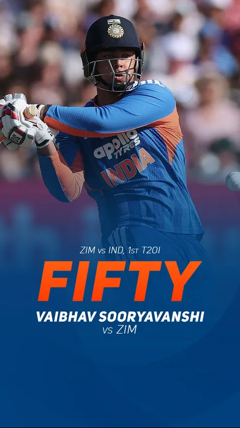 Sooryavanshi scripts history! Maiden T20I fifty in just 18 balls as he becomes India's youngest to the milestone, but he fell soon after! 