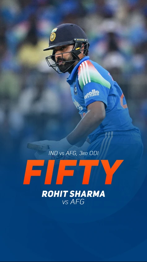Fifty number 62 in ODIs for Rohit Sharma! 🔥 The Hitman keeps adding to his remarkable legacy.