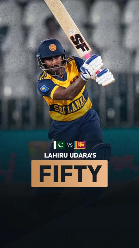 Lahiru Udara brings up his maiden T20I half-century, reaching the milestone off just 32 balls!