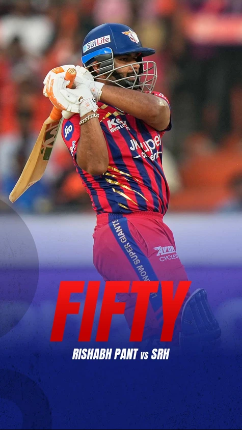 An innings of responsibility, care and pugnacity. Pant wears a wide grin on his face. A much needed half-century for the LSG captain.