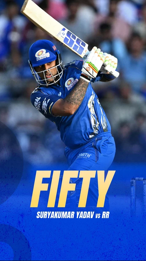 Suryakumar Yadav finally brings up a half-century after 11 innings in the IPL. A much-needed knock from SKY!