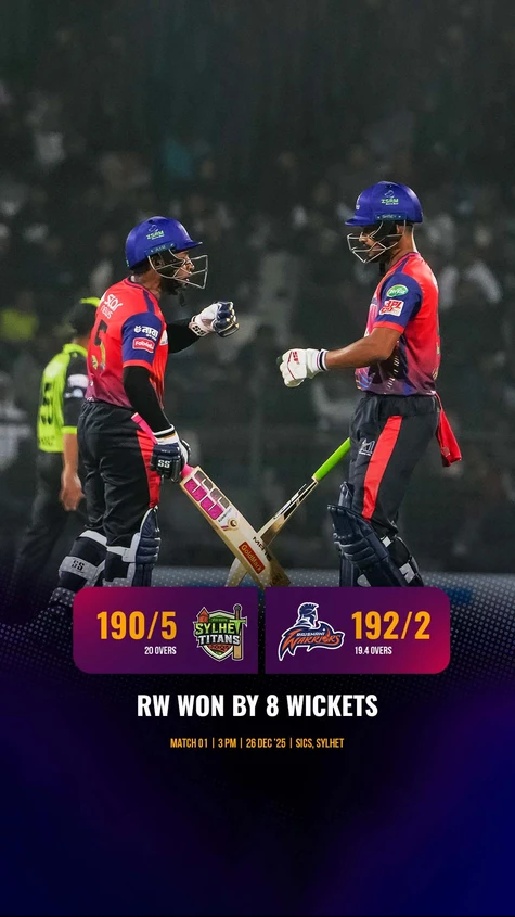 High scoring match, but at the end easy win for Rajshahi Warriors!