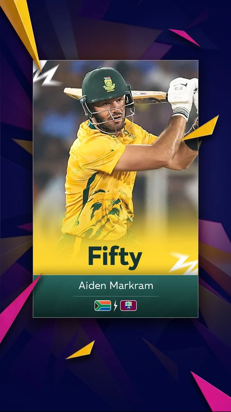 South Africa skipper Aiden Markram reaches his third fifty of the tournament 👏