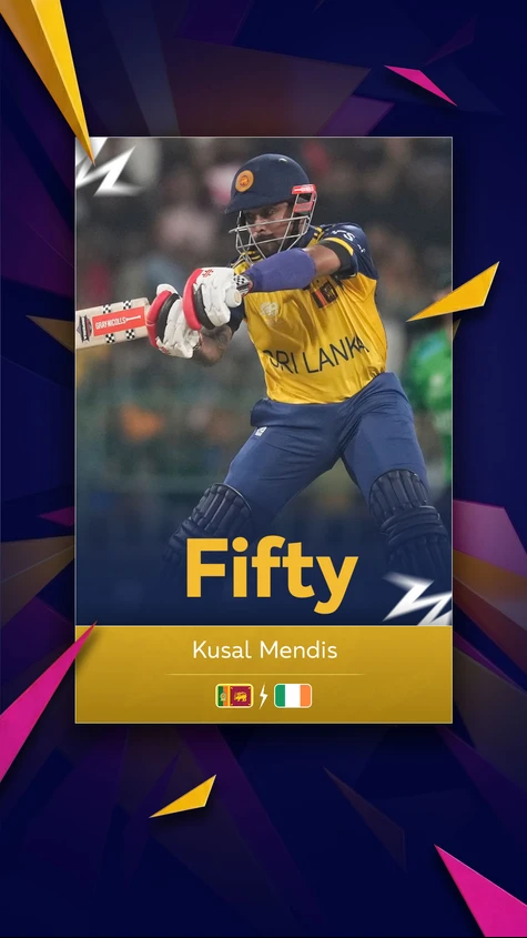 Kusal Mendis leads the way with the bat for Sri Lanka with a fine half-century in their T20 World Cup opener against Ireland