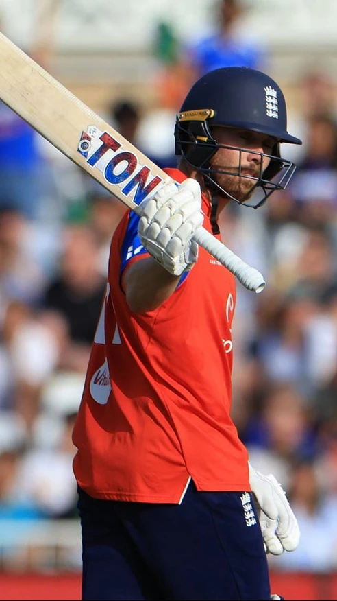 England post 201/7 after Phil Salt shines with 70, while Prince Yadav and Harshit Rana claim two wickets apiece for India.