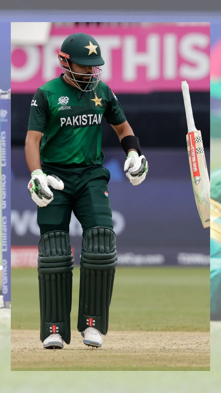 Babar looked disappointed as he walks back to the pavilion...