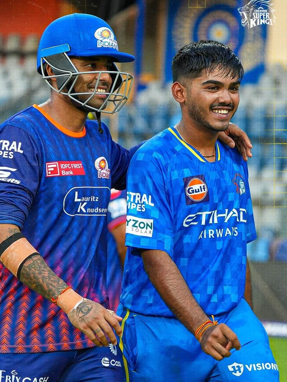 That Pat of SKY surely would've meant a lot to the young Ayush! 💛💙 📹 Credits: Twitter/ChennaiIPL