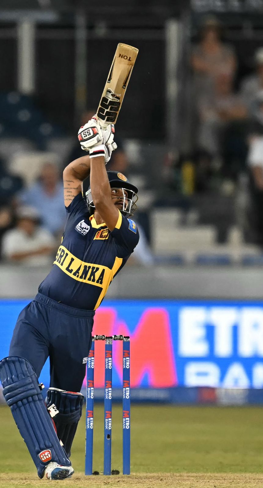 Dunith Wellalage’s fighting 45 comes to an end as Sri Lanka’s hopes fade.