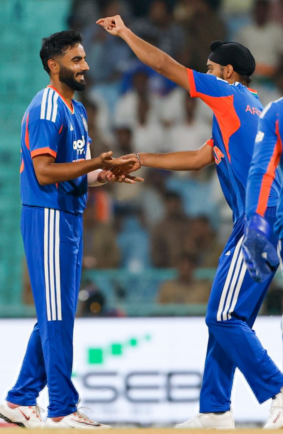 Naman Dhir picks up his second! West Indies slip to 121/6 after 13.2 overs as Rutherford looks to steady the innings.