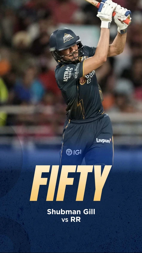 Shubman Gill has a half-century to his name. 7th of the season. The first in the playoffs in 2026. A captain's knock.