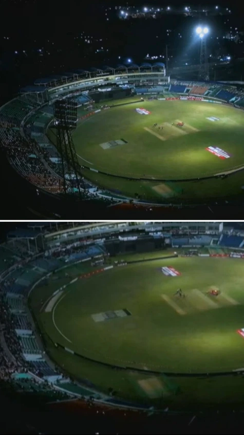 🚨 FLOODLIGHTS OUT AT CHATTOGRAM ❌  Technical problems in the stadium floodlights cause a delay in play in the 2nd T20I between Bangladesh and Ireland.