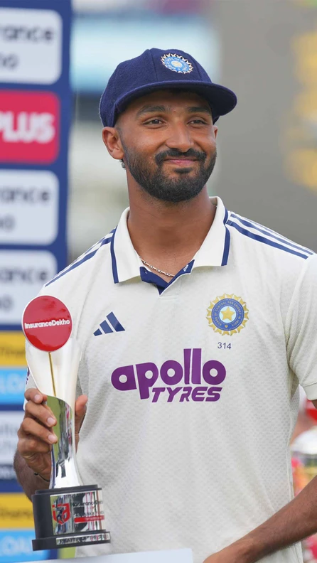 Devdutt Padikkal wins his first Player of the Series trophy in only his 4th Test 👏
