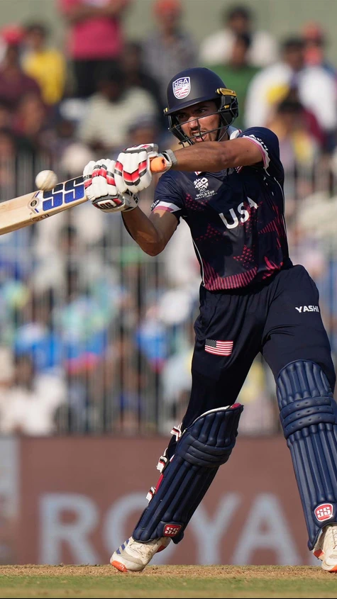 Dealing in sixes, USA's Sanjay Krishnamurthi races to a half-century against Namibia💪
