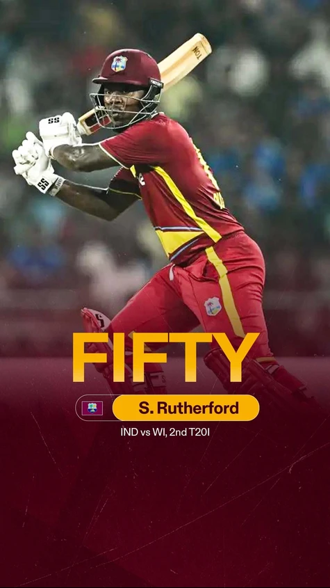 Half-century for Sherfane Rutherford now!  We are witnessing a belter in Ranchi 💥