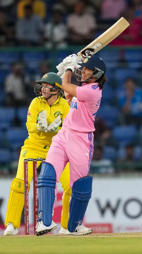 Mandhana gets to her fifty in just 23 balls - the fastest by an Indian in WODIs.