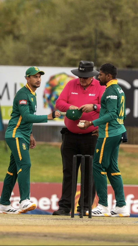 South Africa have taken the opening ODI of the series, beating Namibia by 99 runs in a rain-affected contest at Windhoek. 