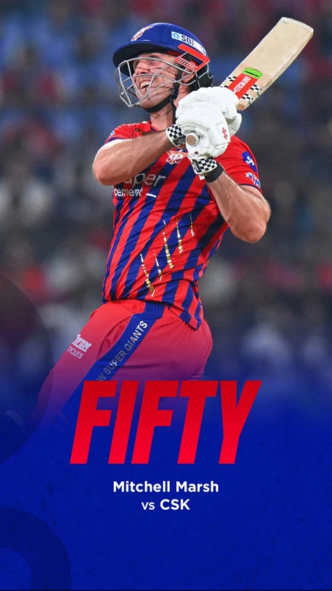 A half-century for Mitch Marsh in just 21 balls. This is his 11th fifty in IPL for the Bison!