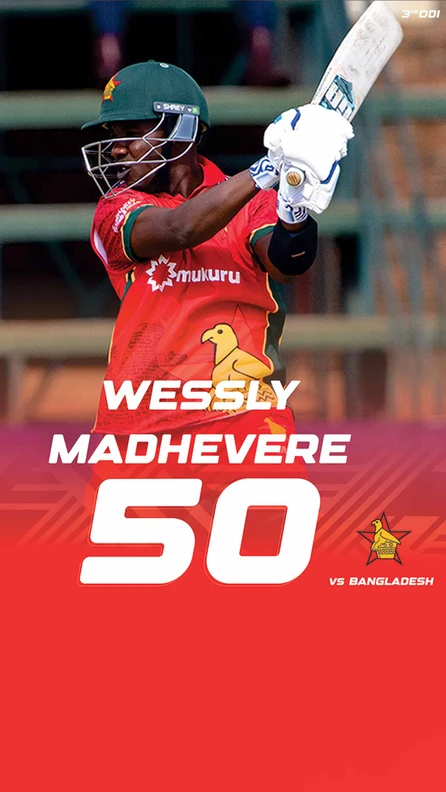 Wessly Madhevere brings up his seventh ODI fifty 👏🏾