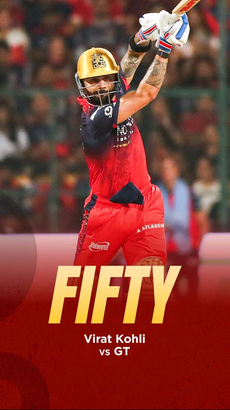 Virat Kohli brings up a fluent half-century off just 30 balls, pacing the chase beautifully and keeping his side right on track.