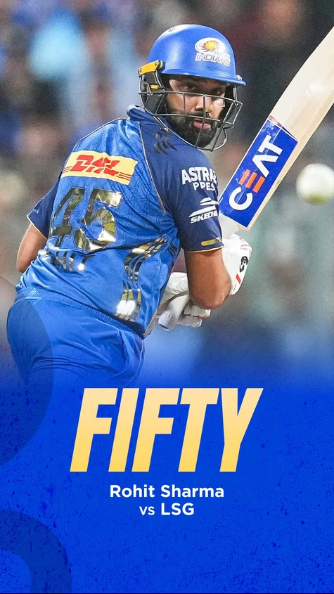 The Mumbai crowd have been treated to a batting masterclass as Rohit Sharma brings up a fluent half-century off just 27 balls, delighting the fans at the Wankhede.