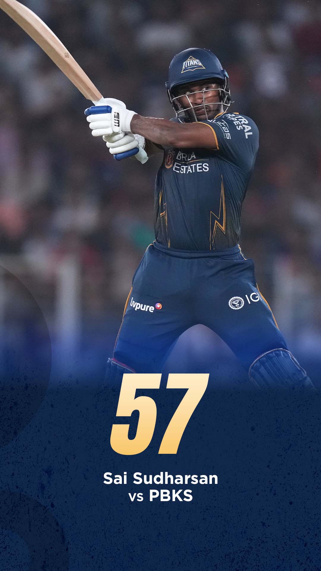 Sai Sudharsan gone for 57, GT still require 40 from 31… game on!