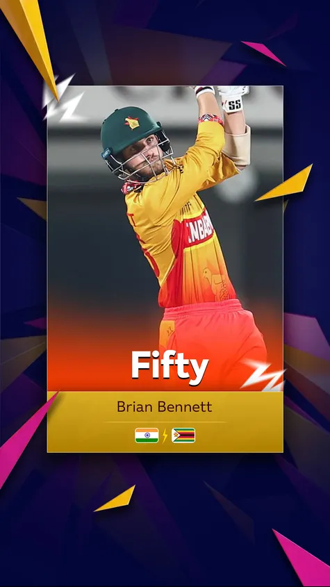 Brian Bennett continues to impress with the bat in this tournament for Zimbabwe. 12th half-century in T20Is for Bennett. He gets there in 34 balls!