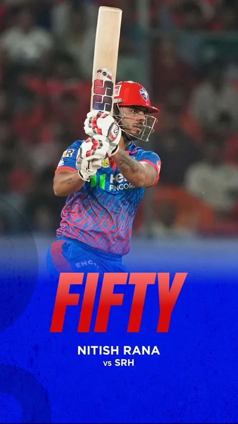 Nitish Rana finally ends his poor form with a MAIDEN fifty for DC this season! 💪🏻