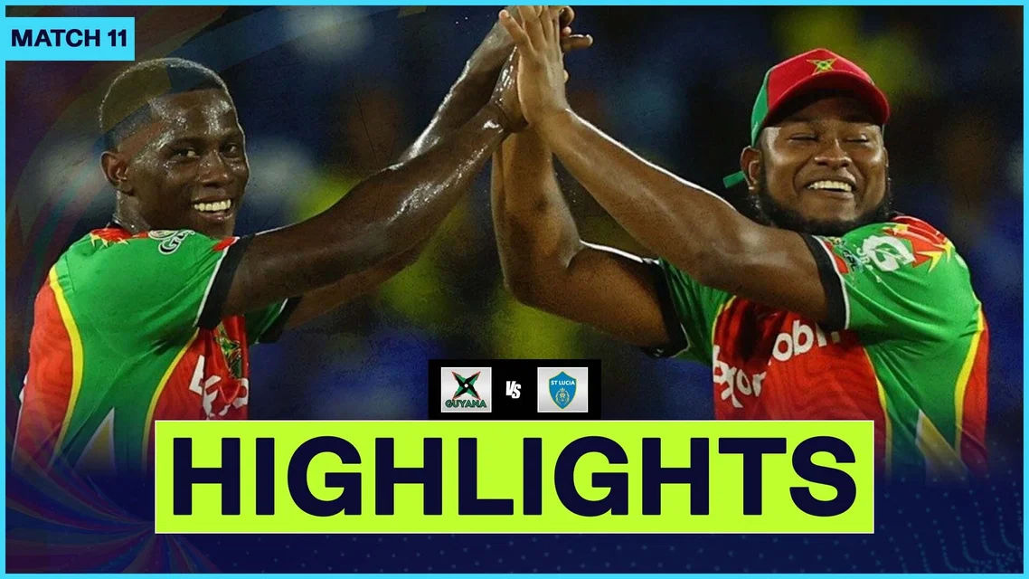 Guyana Amazon Warriors beat Saint Lucia Kings by 7 wickets | Match 11 Full Highlights