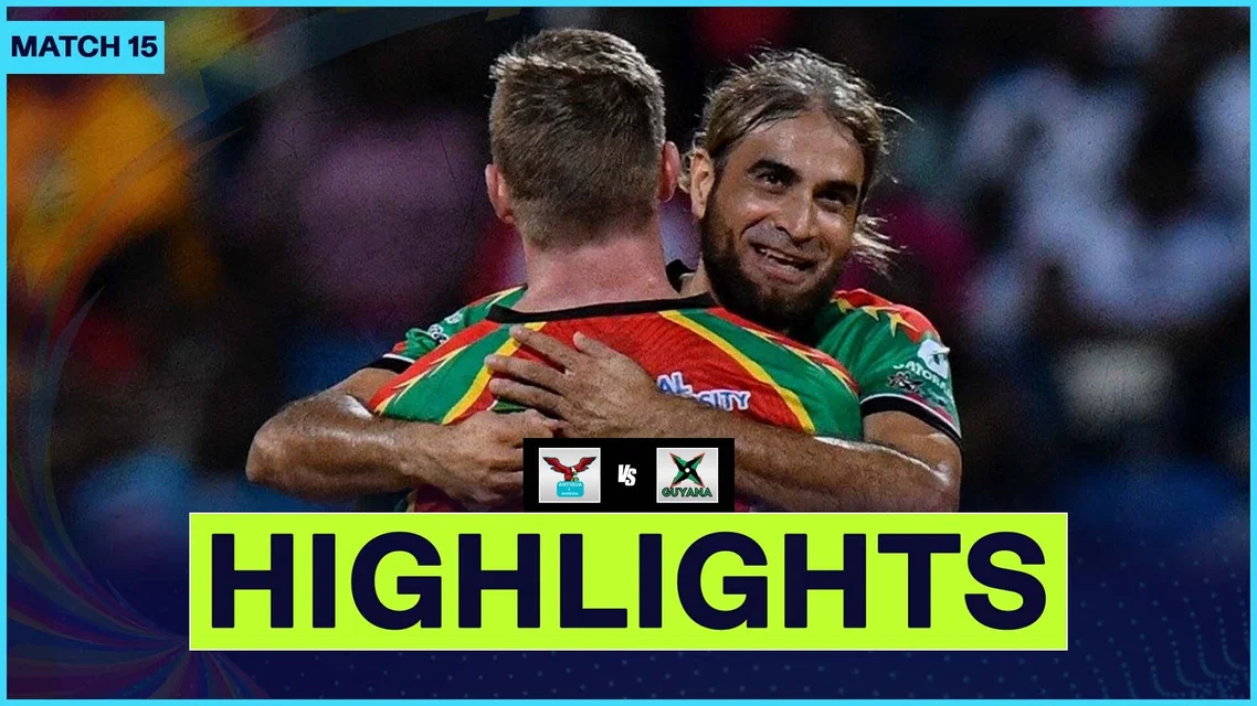 Guyana Amazon Warriors beat Antigua and Barbuda Falcons by 7 wickets | CPL Match 15 Highlights