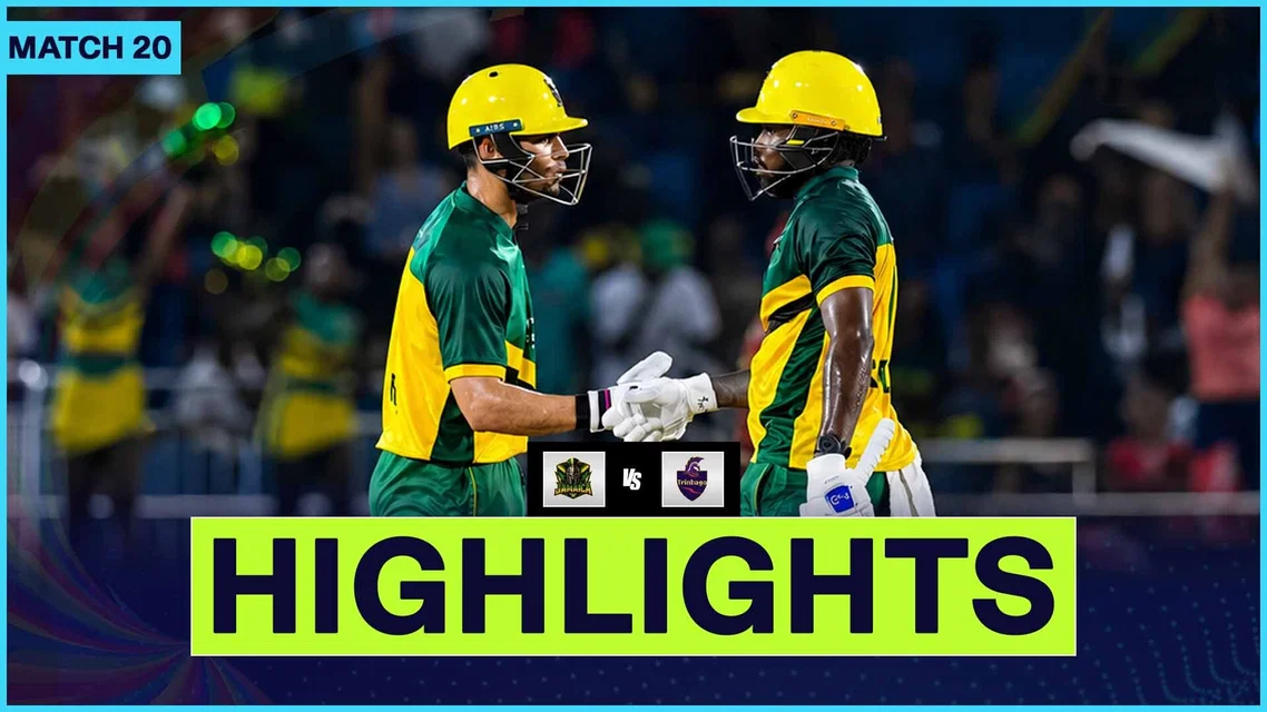 Jamaica Kingsmen beat Trinbago Knight Riders by 7 runs on DLS method | Match 20 Highlights 
