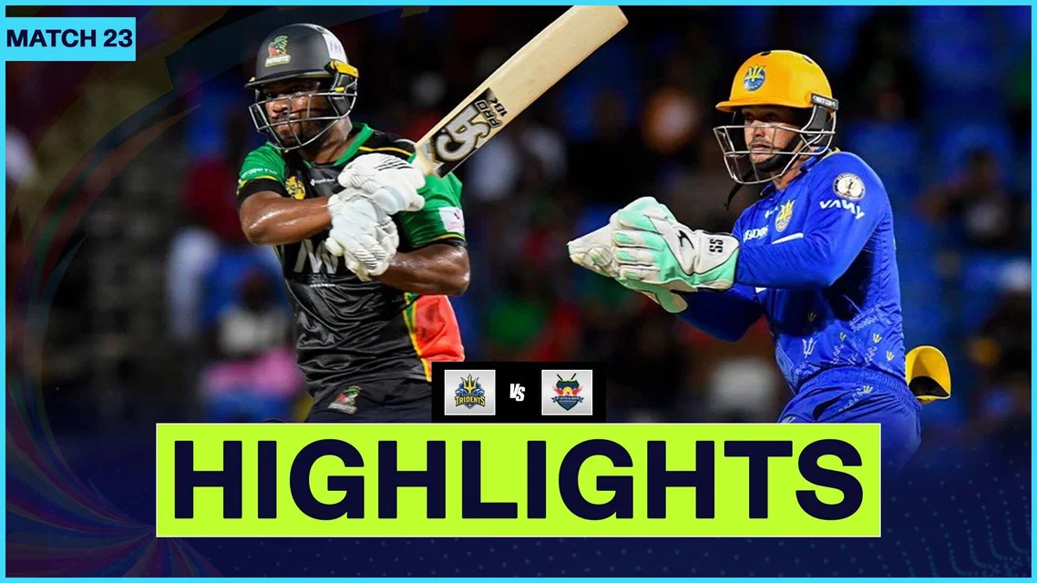 St Kitts and Nevis Patriots beat Barbados Tridents by 6 wickets | Match 23 Highlights