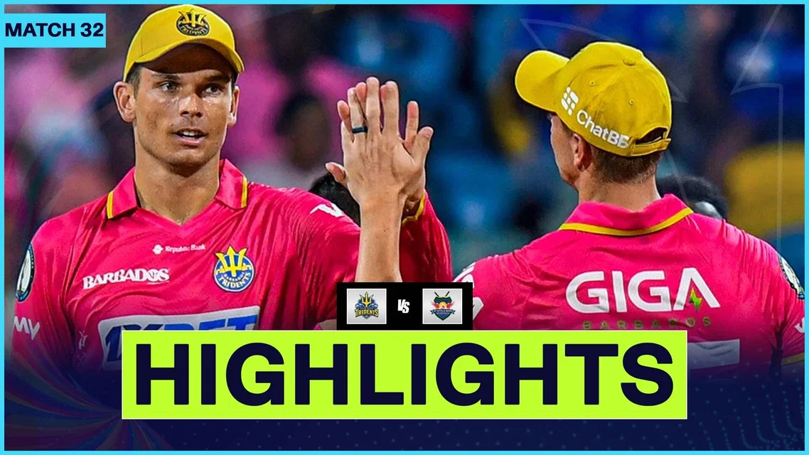 Barbados Tridents beat St Kitts and Nevis Patriots by 4 wickets | Match 32 Highlights