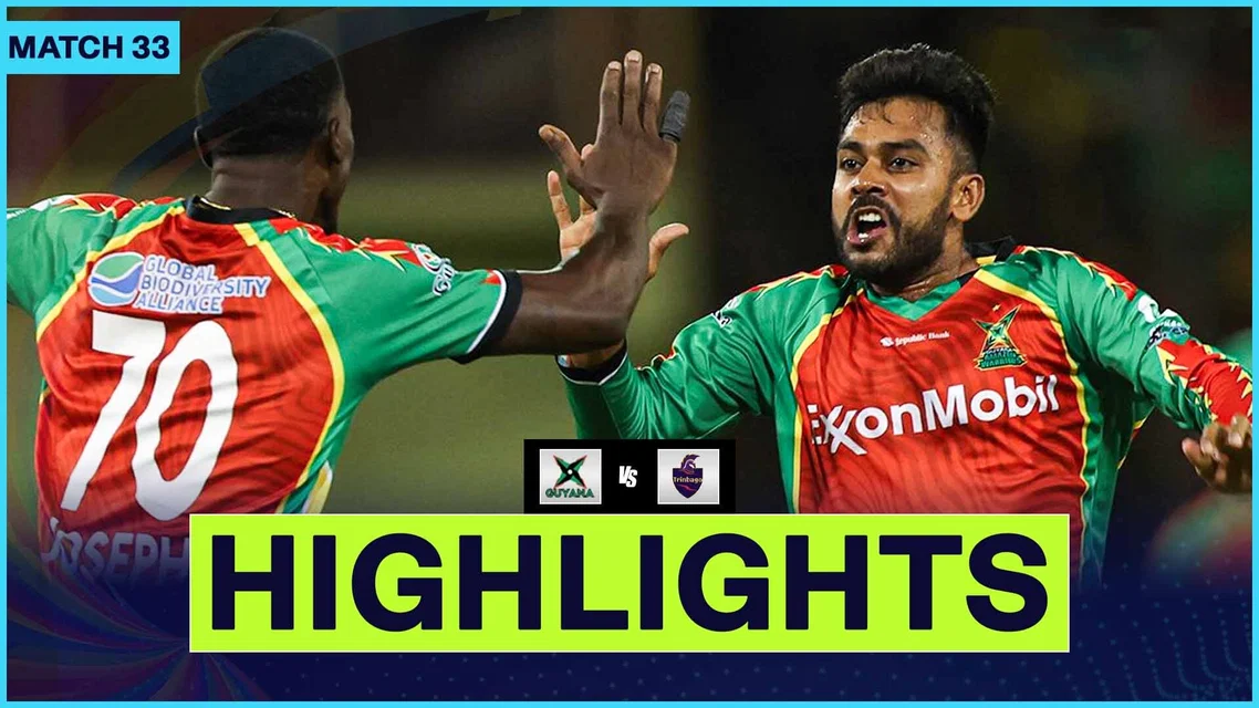 Guyana Amazon Warriors beat Trinbago Knight Riders by 6 wickets | Match 33 Highlights
