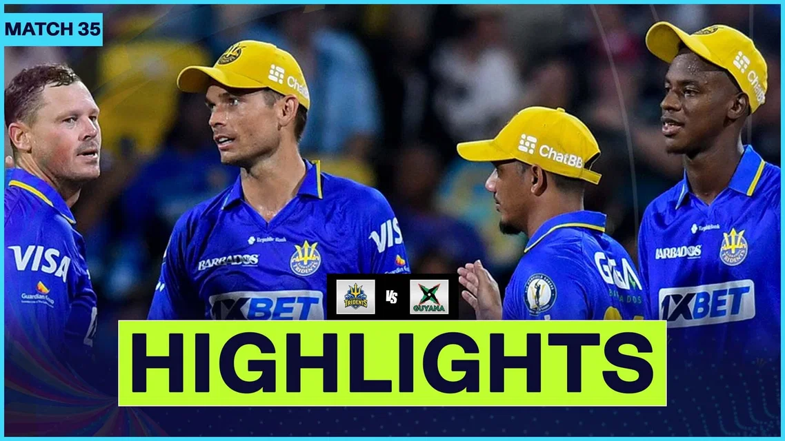 Barbados Tridents beat Guyana Amazon Warriors by 6 wickets | Match 35 Highlights