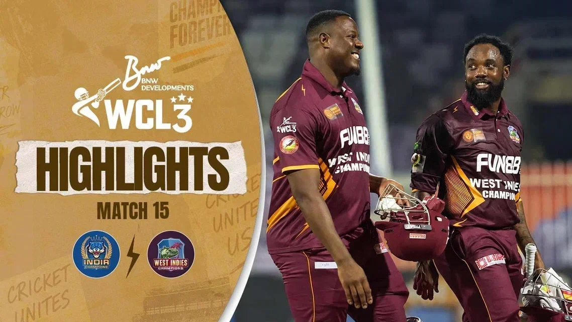 West Indies Champions beat India Champions by 6 wickets | Match 15 Highlights