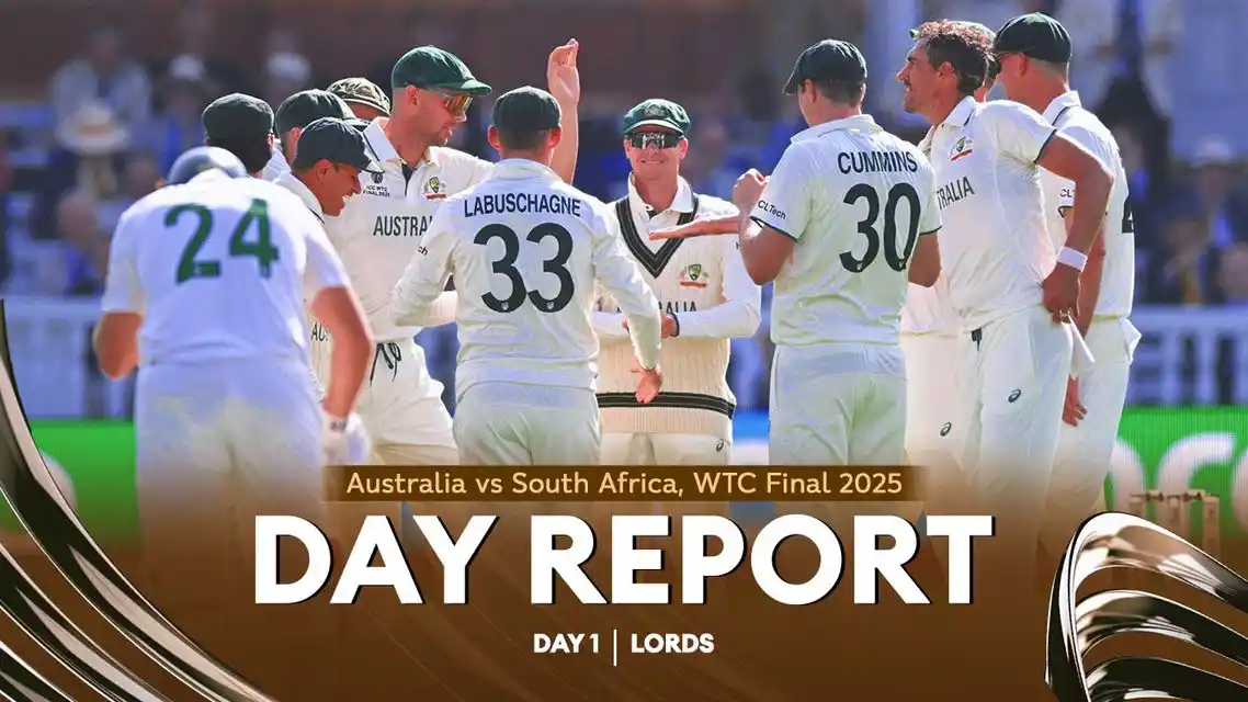AUS vs SA Day 1: Bowlers Steal the Show with 14 Wickets at a Lively Lord’s Pitch| Day Report
