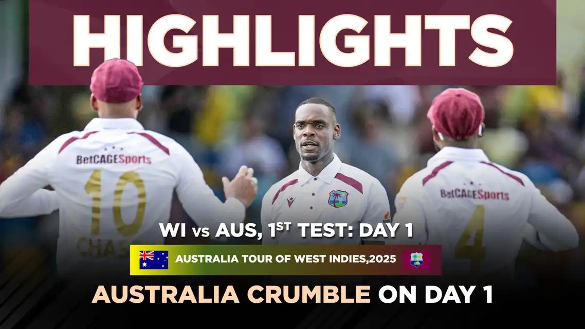 WI v AUS: West Indies trail Australia by 123 runs | 1st Test, Day 1 Highlights