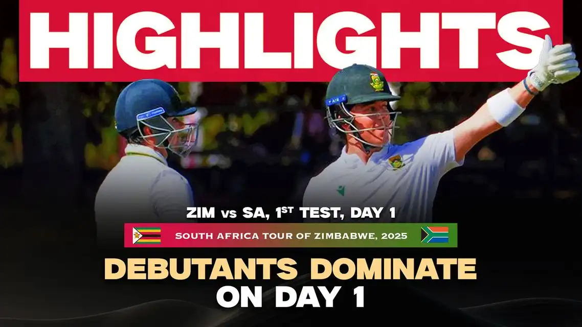 ZIM vs SA | South Africa lead Zimbabwe by 418 runs | 1st Test, Day 1 Highlights