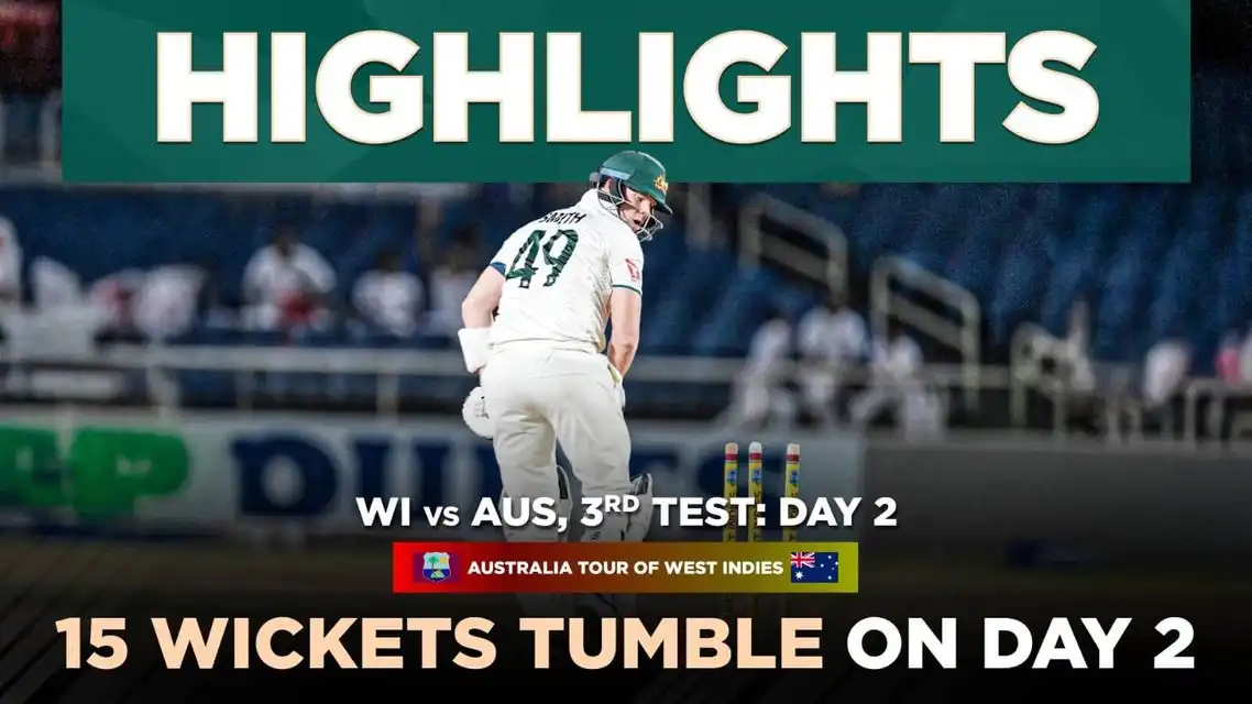 Australia lead West Indies by 181 runs | 3rd Test, Day 2