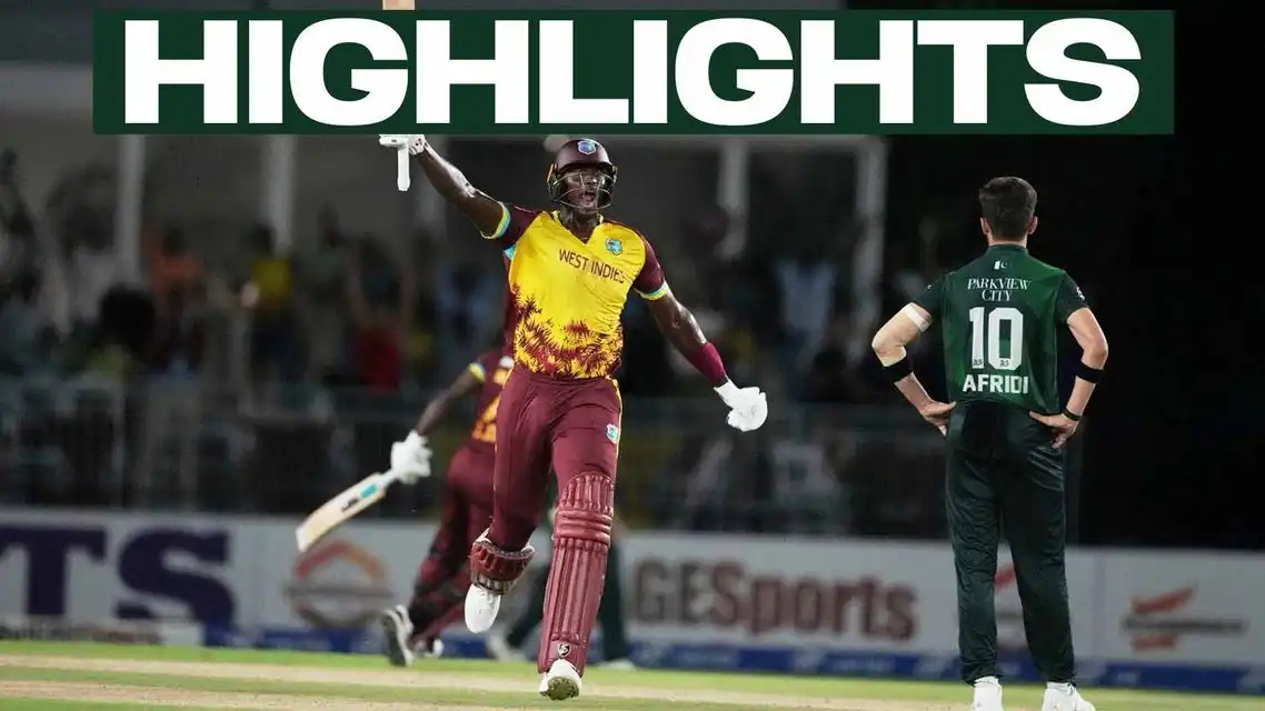 West Indies beat Pakistan by 2 wickets in a last ball thriller | Match 2 Highlights