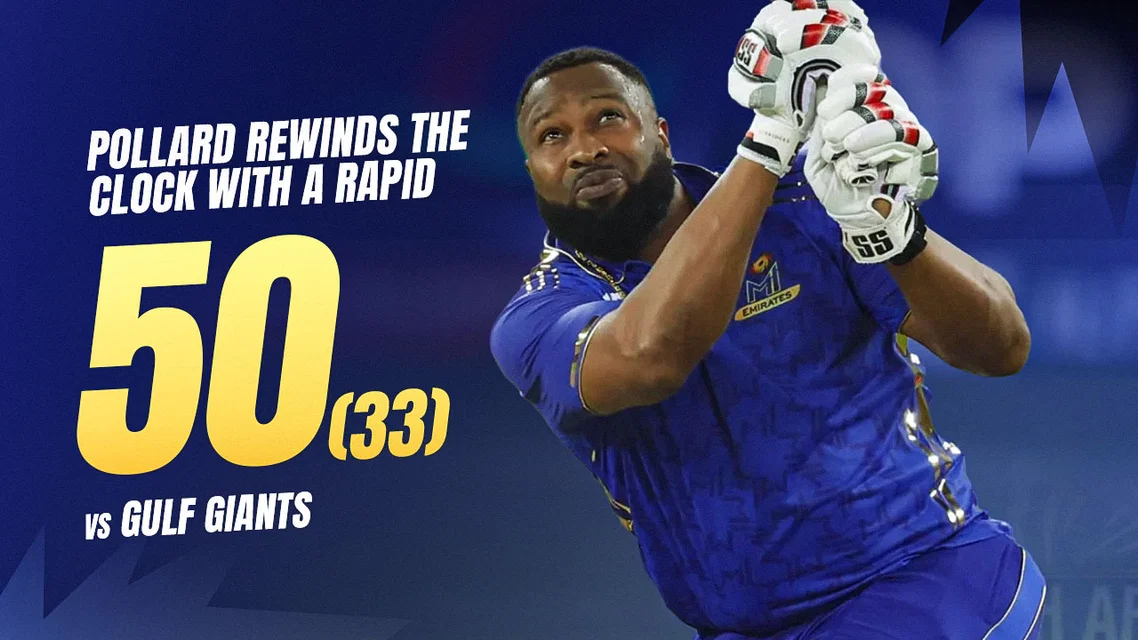 Kieron Pollard rewinds the clock with a rapid 50 off 33 against the Giants | Highlights