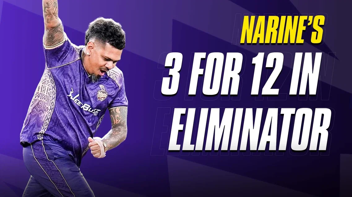 Sunil Narine's 3 for 12 in the Eliminator | Highlights
