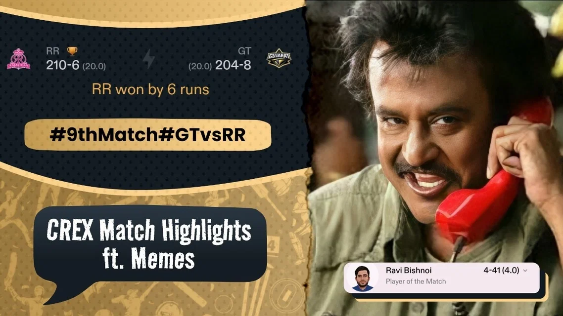 RR Thump GT in a Thriller at Ahmedabad | GT vs RR Meme Review