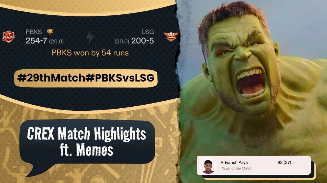 LSG Silenced! PBKS’ Unstoppable Winning Streak Continues | LSG vs PBKS Meme Review